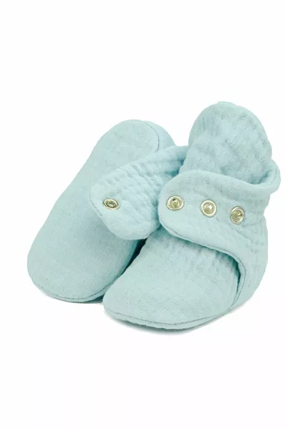 Детские пинетки из органического хлопка и муслин, пинетки для новорожденных, мятно-зеленый