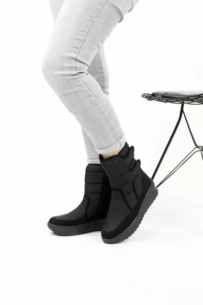 Women's Casual Black Non-Slip Sole Snow Boots