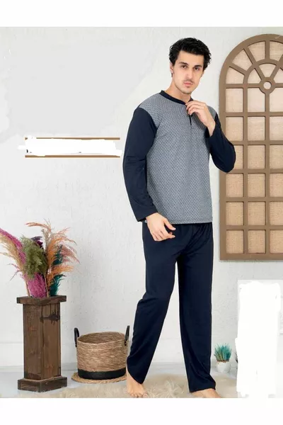 % Pamuklu Jakarlı Süprem Erkek Pijama Takımı