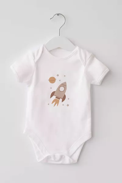 % coton biologique 3 pcs imprimé à manches courtes Body pour bébé