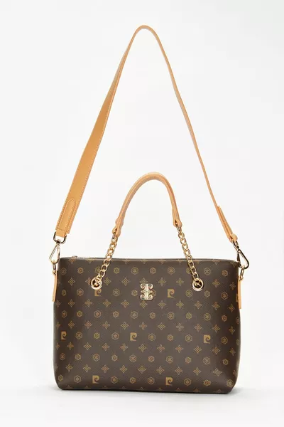 Женская сумка на плечо с кофейной монограммой 