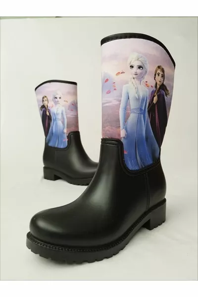 Elsa Frozen Stivali da pioggia impermeabili da ragazza stampati