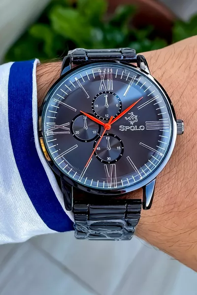 New Season Black Color Metal Band Men's Wristwatch Bracelet Gift Father's Day Gift