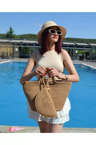 Декоративна чанта с цип от юта Портфейл в бохемски стил, пераща се, чанта с цип, дамска чанта