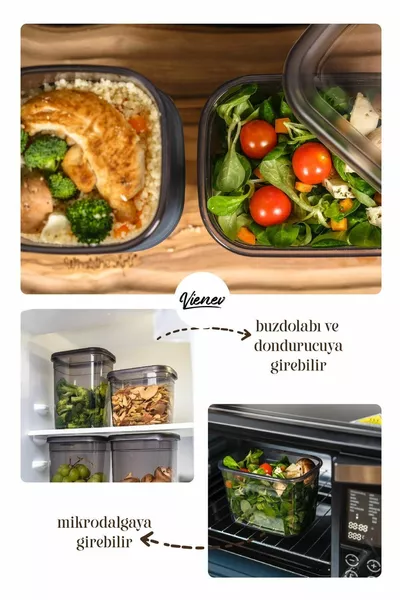 Lot de  Peggy Long Conteneur de Rangement Rectangulaire avec Étiquette De Sérigraphie Blanche 2 Litres