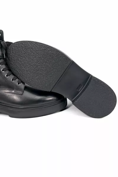 Zwarte binnenstebuiten echt lederen Eva Sole herenlaarzen 