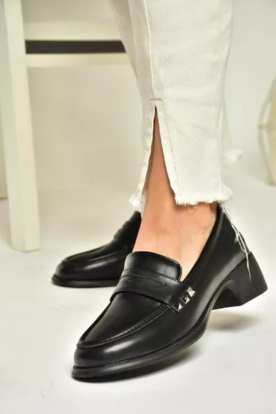  Schwarze lässige Loofer Damenschuhe