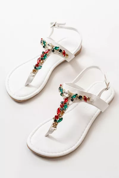  #^ صنادل بيضاء متعددة الحجر فليب فلوب