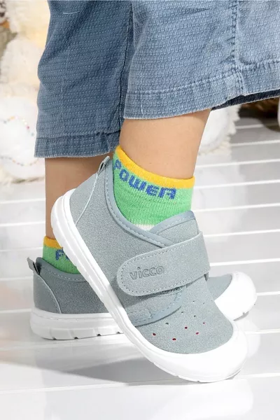 Unisexe Bébé Premier Pas Gris Casual Chaussures Bleu