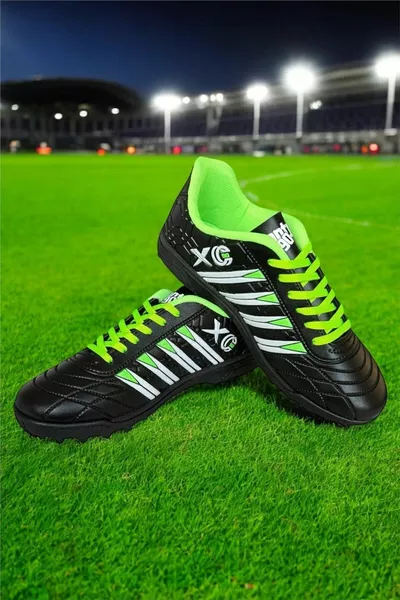 Мужская футбольная обувь с искусственным покрытием ЧЕРНЫЙ - ЗЕЛЕНЫЙ