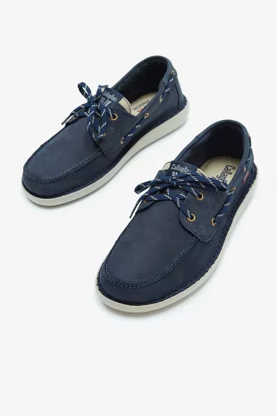 Marineblaue Loaferschuhe aus echtem Leder für Herren