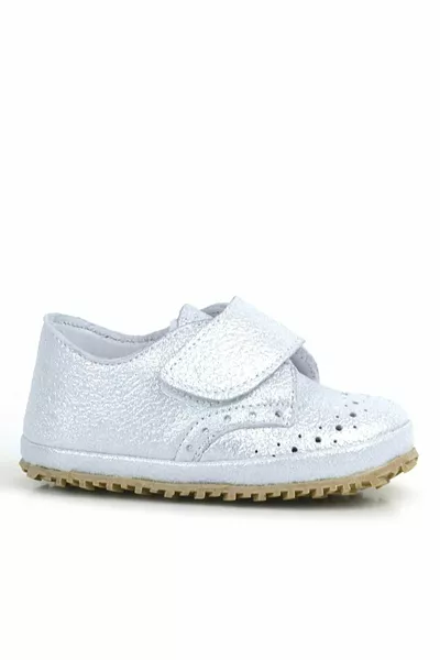 جلد طبيعي فضي رمادي فيلكرو جوارب أطفال