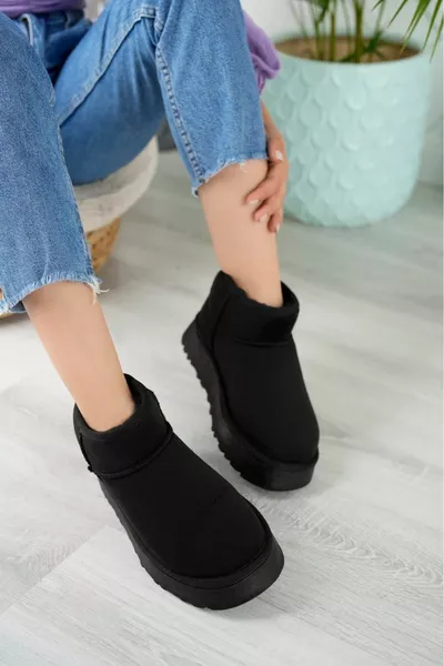Women's Thick Sole Suede Fur Ultra Mini Boots