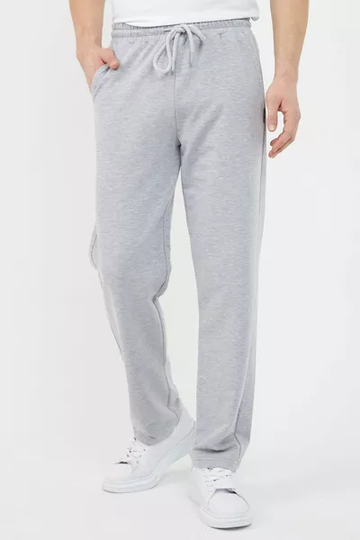 Pantalon de survêtement gris à jambe droite pour homme