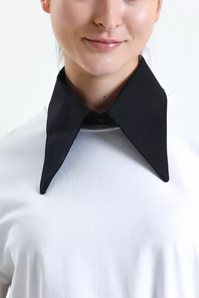 2 шт. в упаковке с одним простым воротником черный и белый хлопковый воротник рубашки стильный и удобный дизайн