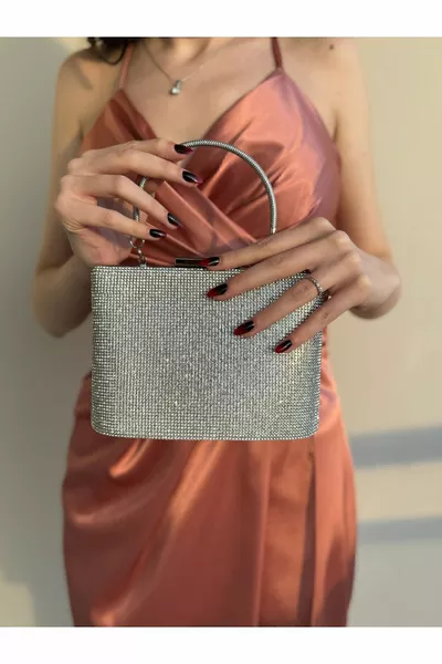 ABİYE ÇANTA KOVA MODEL TAŞLI DÜĞÜN DAVET ÖZEL GÜNLER
