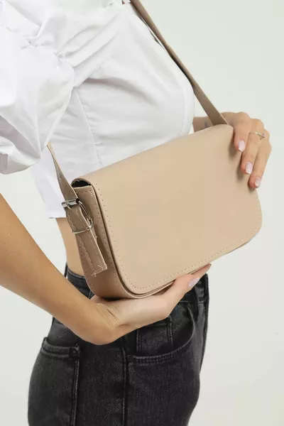 Чанта за багета от изкуствена кожа с капак от норка Д: Ш: Ш:5 см