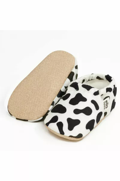 Non-slip sole cow baby booties, house boots slippers, nursery shoes
