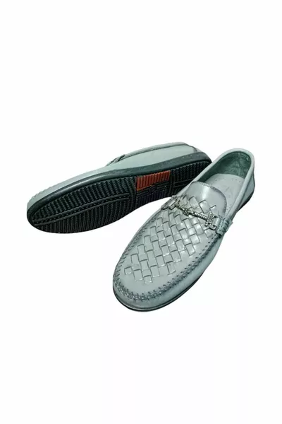 الرجال عارضة جلد طبيعي اليد محبوك أحذية المتسكع