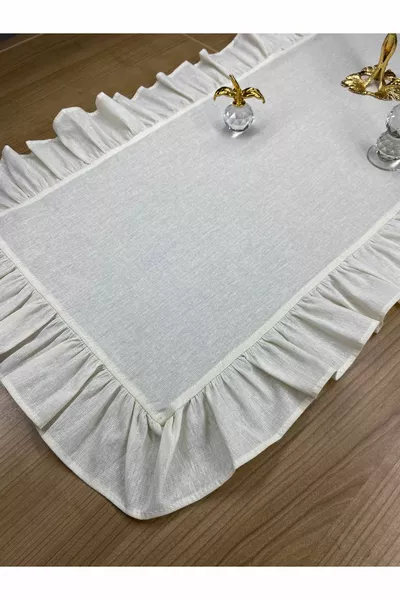 % Coton Lin Brut Volanté Runner  cm