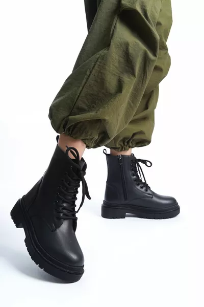 المرأة السوداء سستة المرأة الدانتيل متابعة الأحذية الدافئة بطانة البريدية