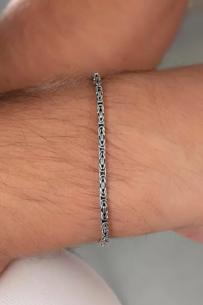 2 мм мъжка гривна с верижка King Square  Sterling Silver 