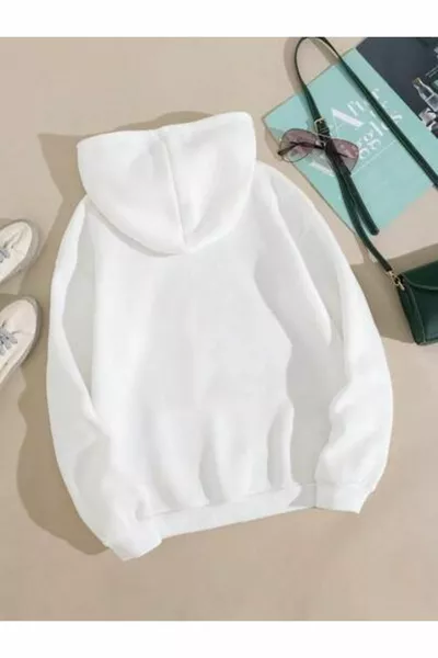 Белая толстовка с капюшоном