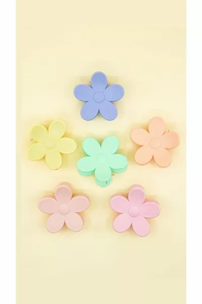 Ensemble de 6 pièces pour femmes Colorful Daisy Daisy Clothespin Buckle (pince colorée épingle à cheveux 6 cm)