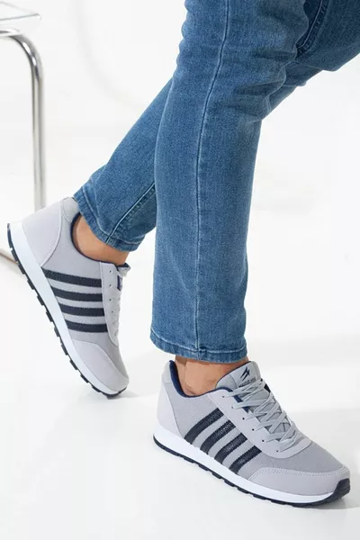 Мъжки ледени тъмносини райета ежедневни ежедневни меки подметки удобни маратонки с връзки