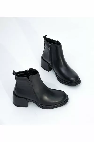 جلد طبيعي كعب المطاط الوحيد أحذية نسائية