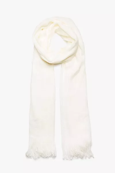 Унисекс простой белый толстый шарф