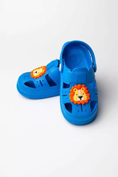 Lion Figure Нескользящие тапочки на мягкой подошве синего цвета