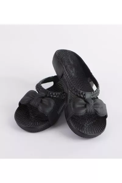 Kadın Siyah Günlük Deniz Plaj Havuz Bahçe Terliği 