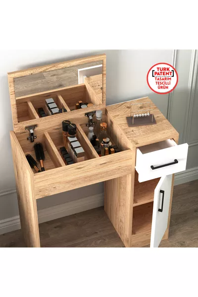 طاولة مكياج بمرايا وخزائن من إينجي تشكمجيلي، صنوبر الأطلسي الأبيض - إينجي