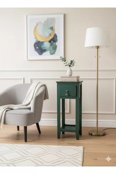 Mini Nightstand with Distressed Details