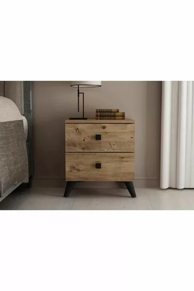 خزانة جانبية أرتيميس بدرجين من خشب الصنوبر الأطلسي