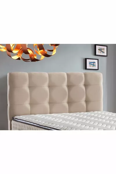 Çift  Kişilik Vintage Lüx Krem  Kumaş Başlık  cm