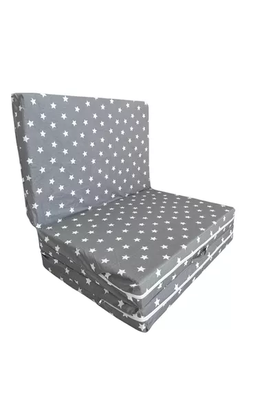 سرير أرضي قابل للطي ووسادة إسفنجية فردية قابلة للطي سم-نجمة رمادية كبيرة