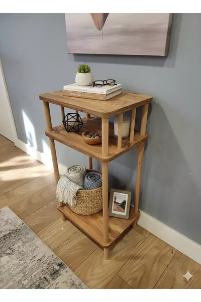 طاولة ركنية وطرابيز جانبي ذو رفين - كومودين - طاولة متعددة الاستخدامات عصرية