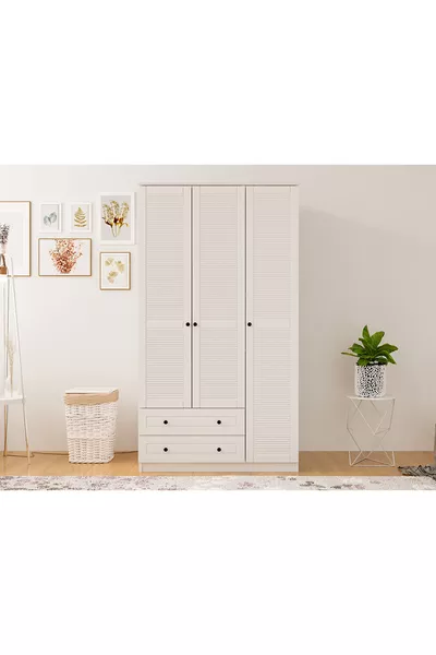 خزانة ملابس ديفا كانتري بثلاثة أبواب ودرجين