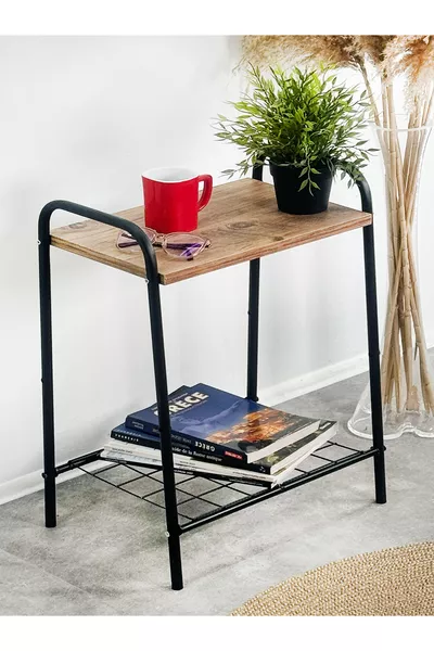 طاولة جانبية مع رف وخيوط للكومودين