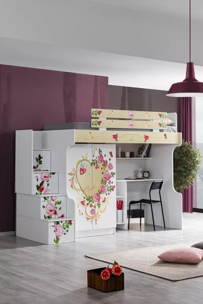 سرير بطابقين، ميرا سرير بطابقين، خزانة، مكتب