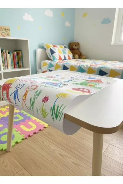 Set di Carta a Rotolo da mt con Attrezzatura di Collegamento Inclusa, Compatibile con Tavolo Attività