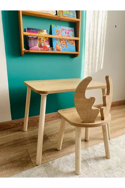 طاولة وكرسي نشاط مونتيسوري للأطفال للرسم والأنشطة، طاولة واحدة وكرسي واحد
