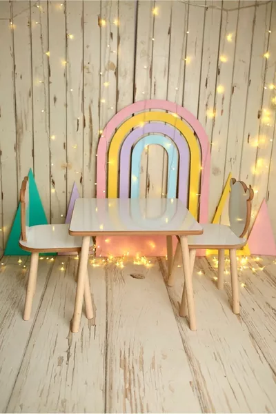 Детский игровой стол-стол для активности по методу Монтессори-Детский письменный стол со стулом