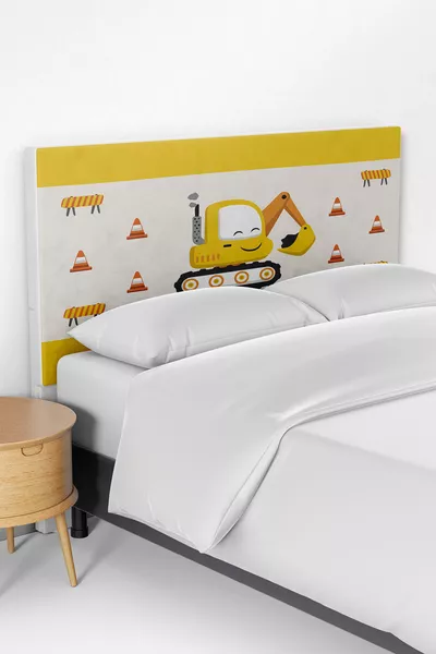 Cute Work Trucks Kids Bed Base Headboard Cover