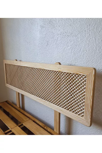 Natural Solid Wood Bed Frame Headboard