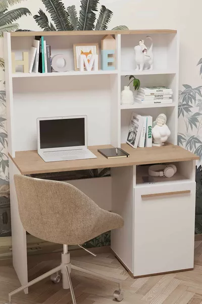 Bureau pour jeune Eva - chêne jaune & blanc