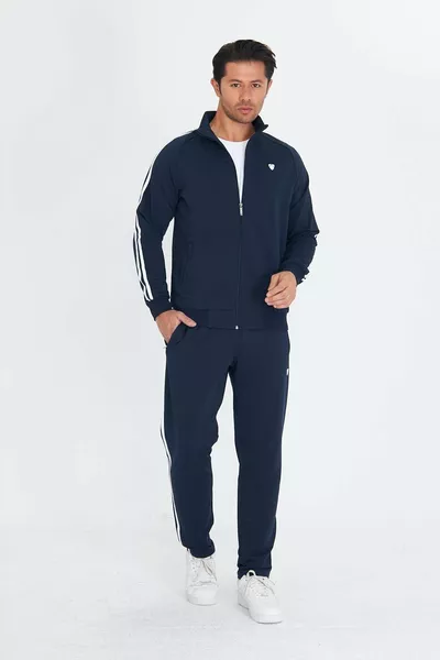 Men's Cotton Tracksuit Navy -L