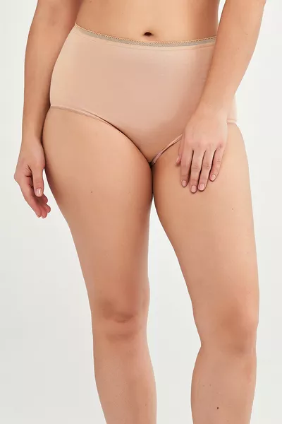 Maxi Zwart-Beige Katoenen Hoge Taille 2-delige Slip